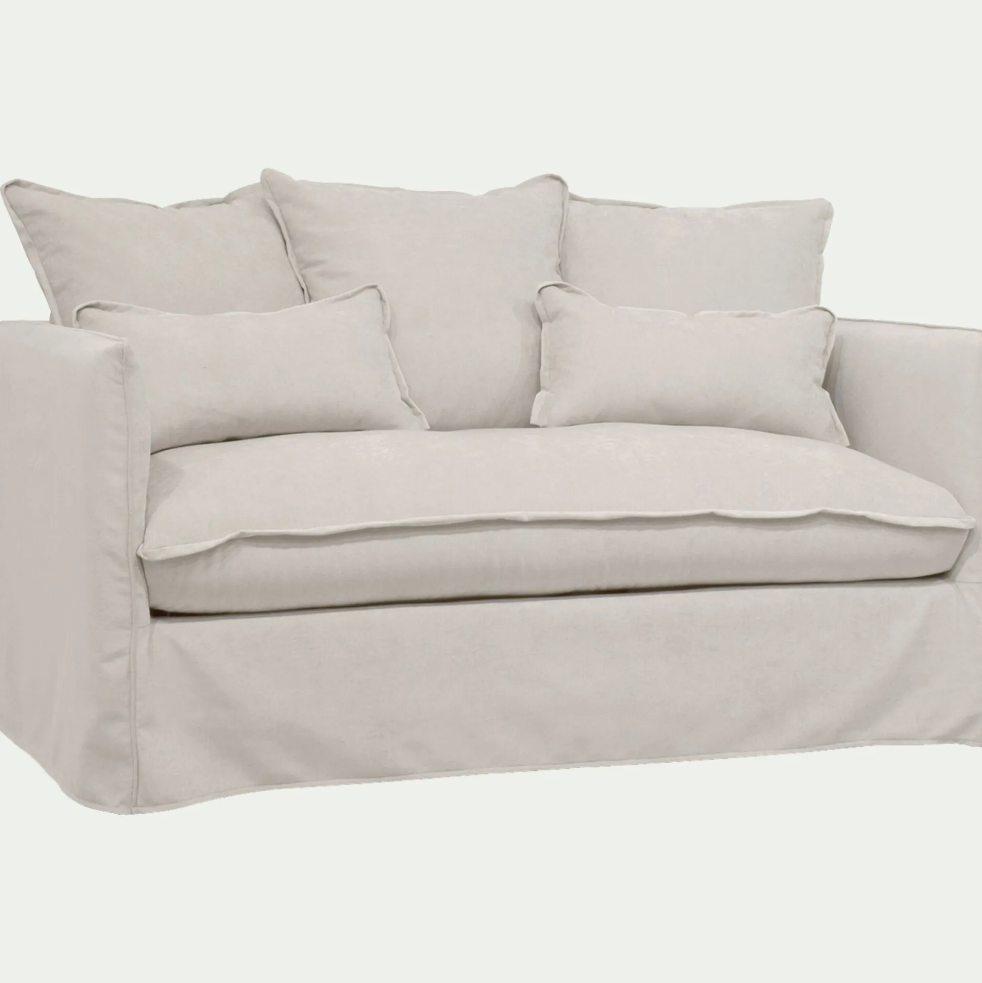 Canapé 2 places convertible en tissu wind - beige alpilles