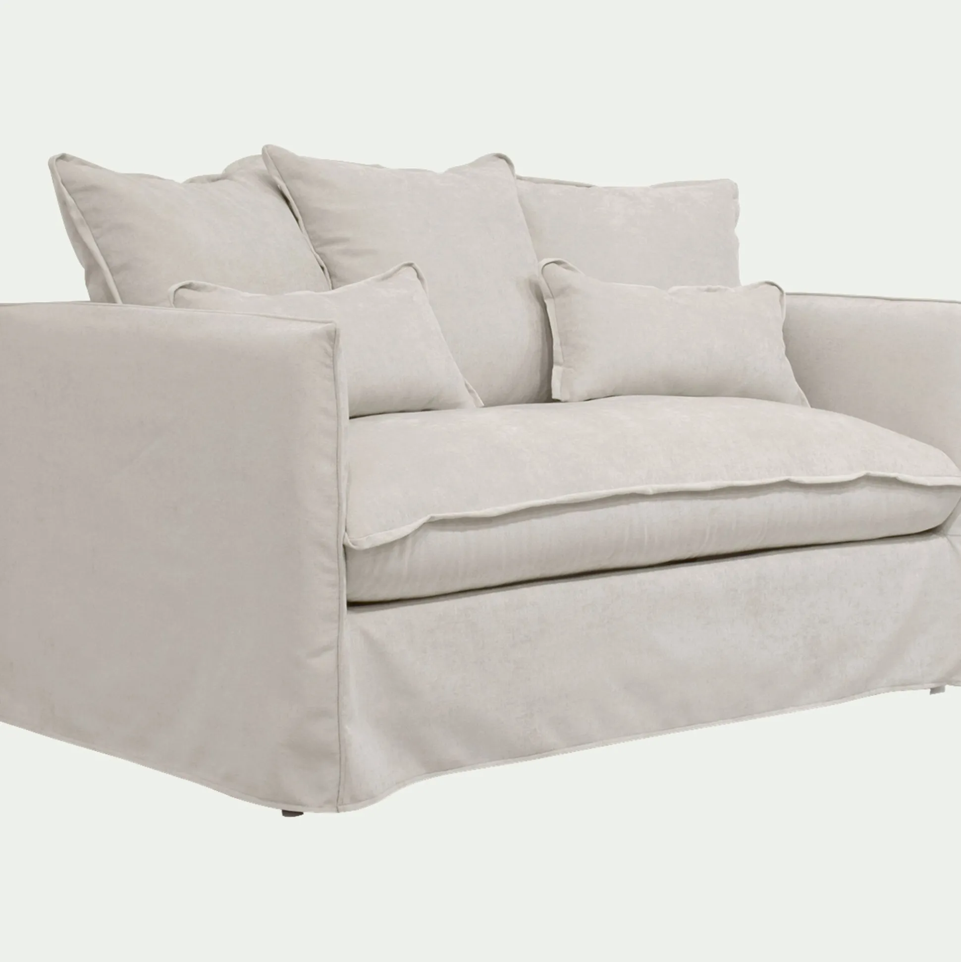 Canapé 2 places convertible en tissu wind - beige alpilles