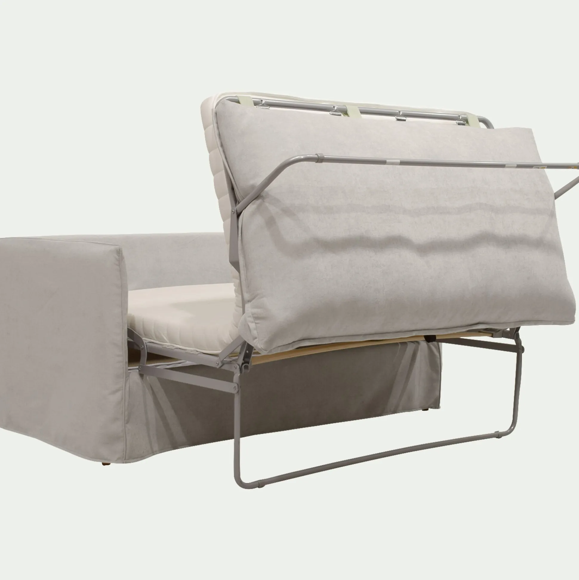 Canapé 2 places convertible en tissu wind - beige alpilles