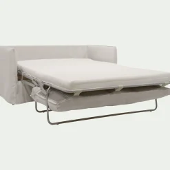 Canapé 2 places convertible en tissu wind - beige alpilles