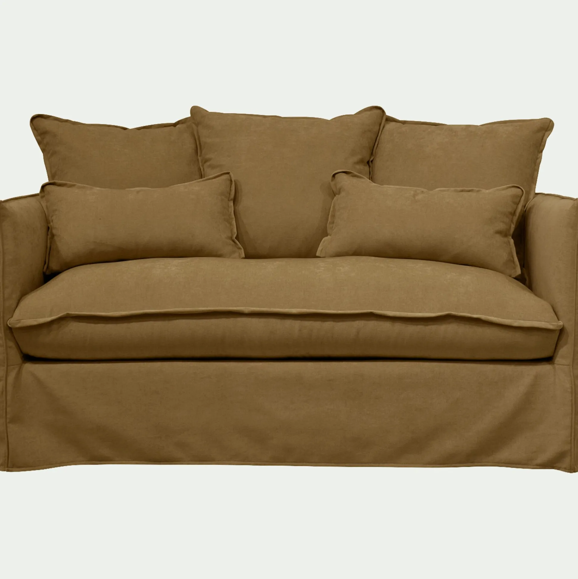 Canapé 2 places convertible en tissu wind - bronze