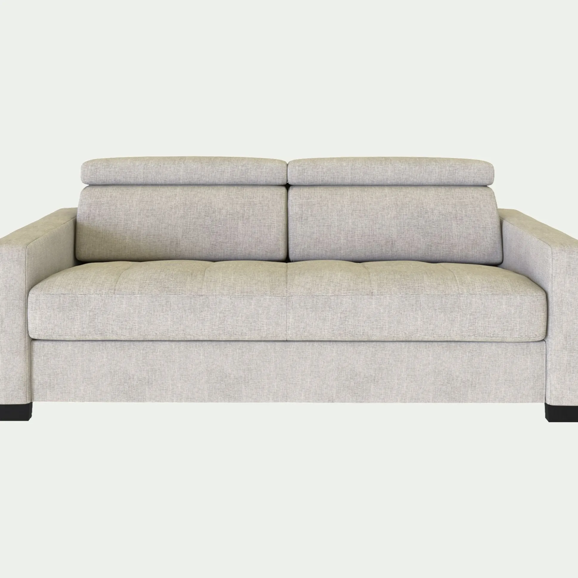 Canapé 2 places convertible en tissu monclar avec accoudoirs 15cm - beige roucas