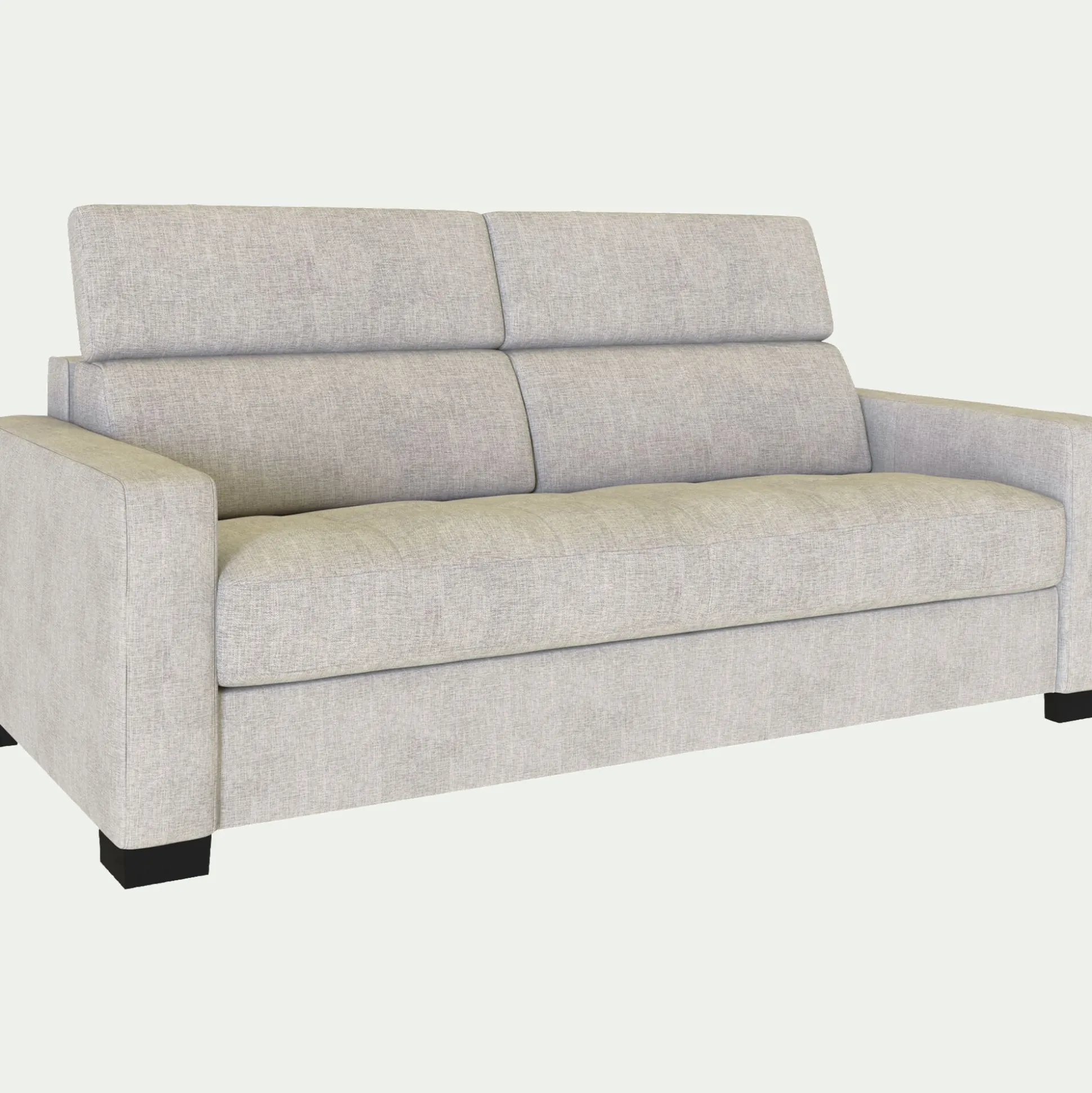 Canapé 2 places convertible en tissu monclar avec accoudoirs 15cm - beige roucas
