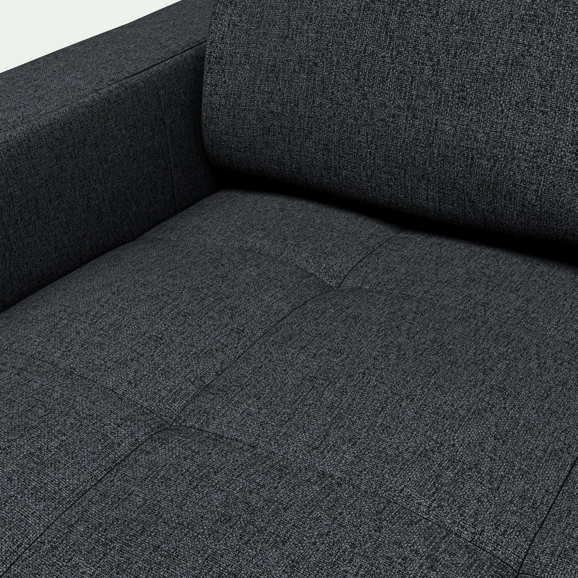 Canapé 2 places convertible en tissu pop avec accoudoirs 15cm - gris anthracite