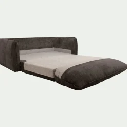 Canapé 3 places convertible en tissu Eden - marron