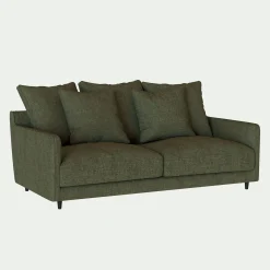 Canapé 3 places convertible en tissu - vert cèdre