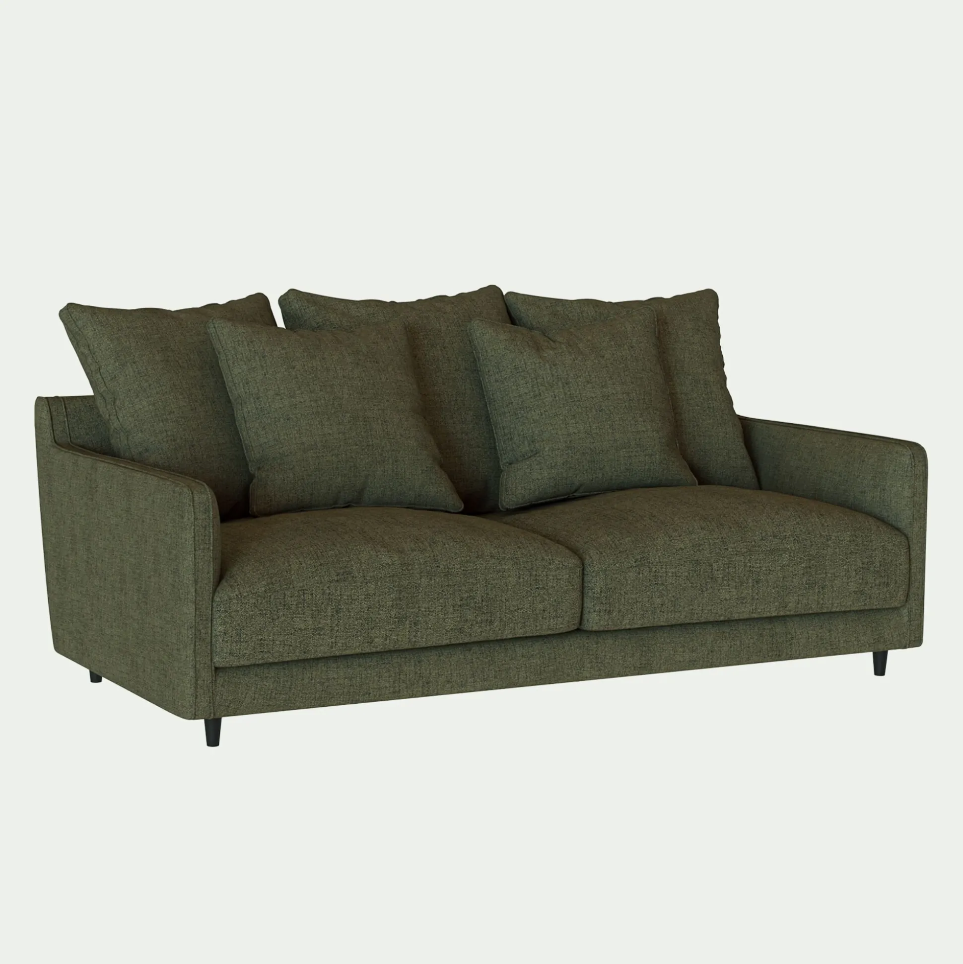 Canapé 3 places convertible en tissu - vert cèdre