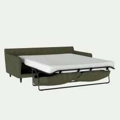 Canapé 3 places convertible en tissu - vert cèdre