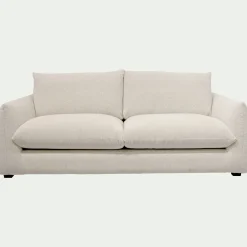Canapé 3 places convertible en tissu Raven - blanc écru