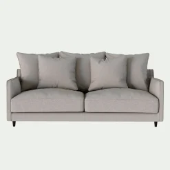 Canapé 3 places convertible en tissu - gris borie