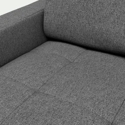 Canapé 3 places convertible en tissu pop avec accoudoirs 15cm - gris moyen