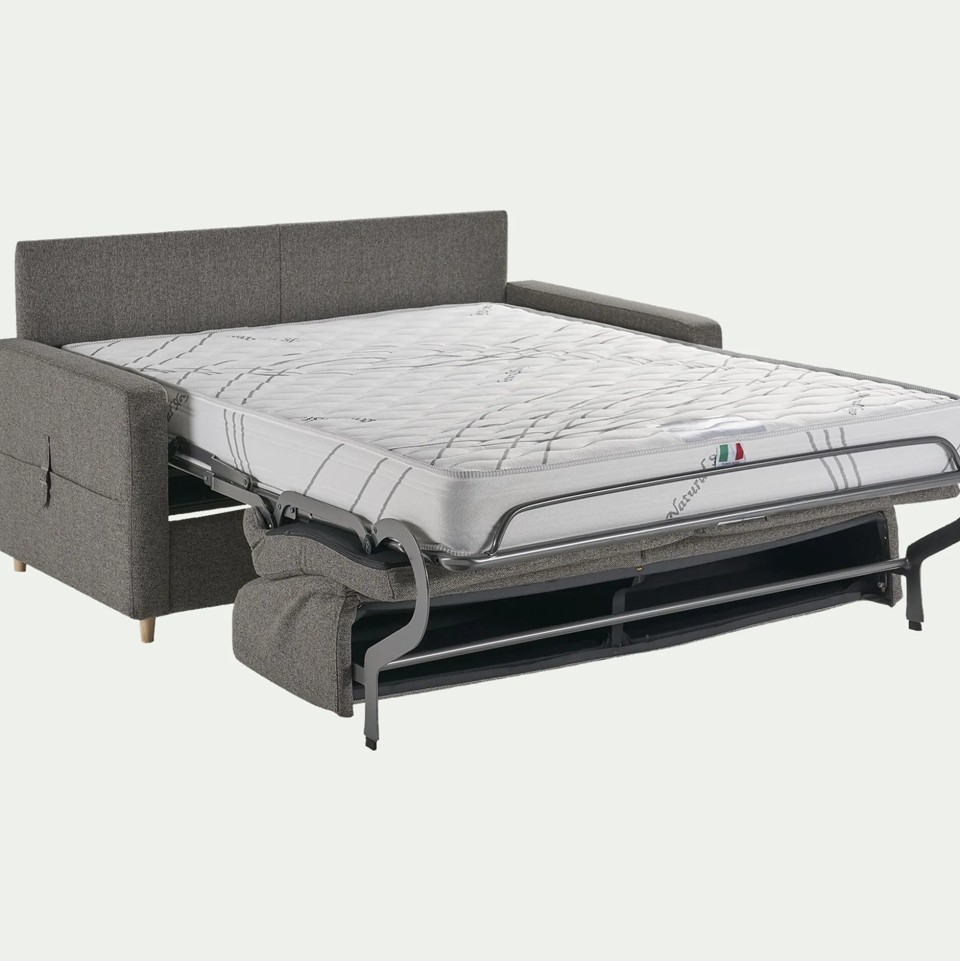 Canapé 3 places convertible en tissu matelas densité 35kg/m3 - gris anthracite
