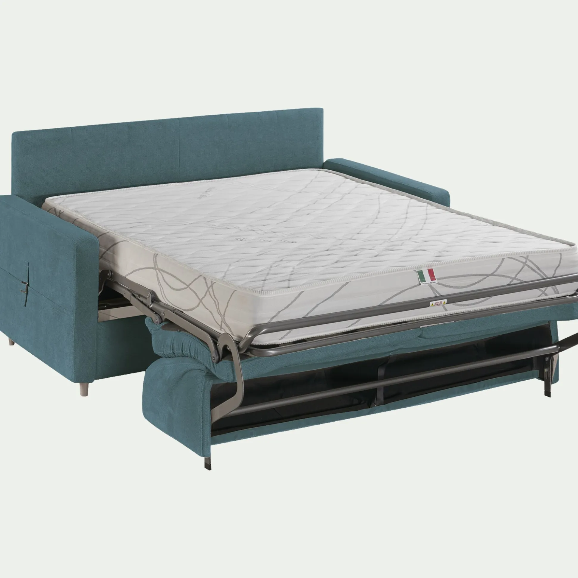 Canapé 3 places convertible en tissu Stella densité 25kg/m3 - bleu