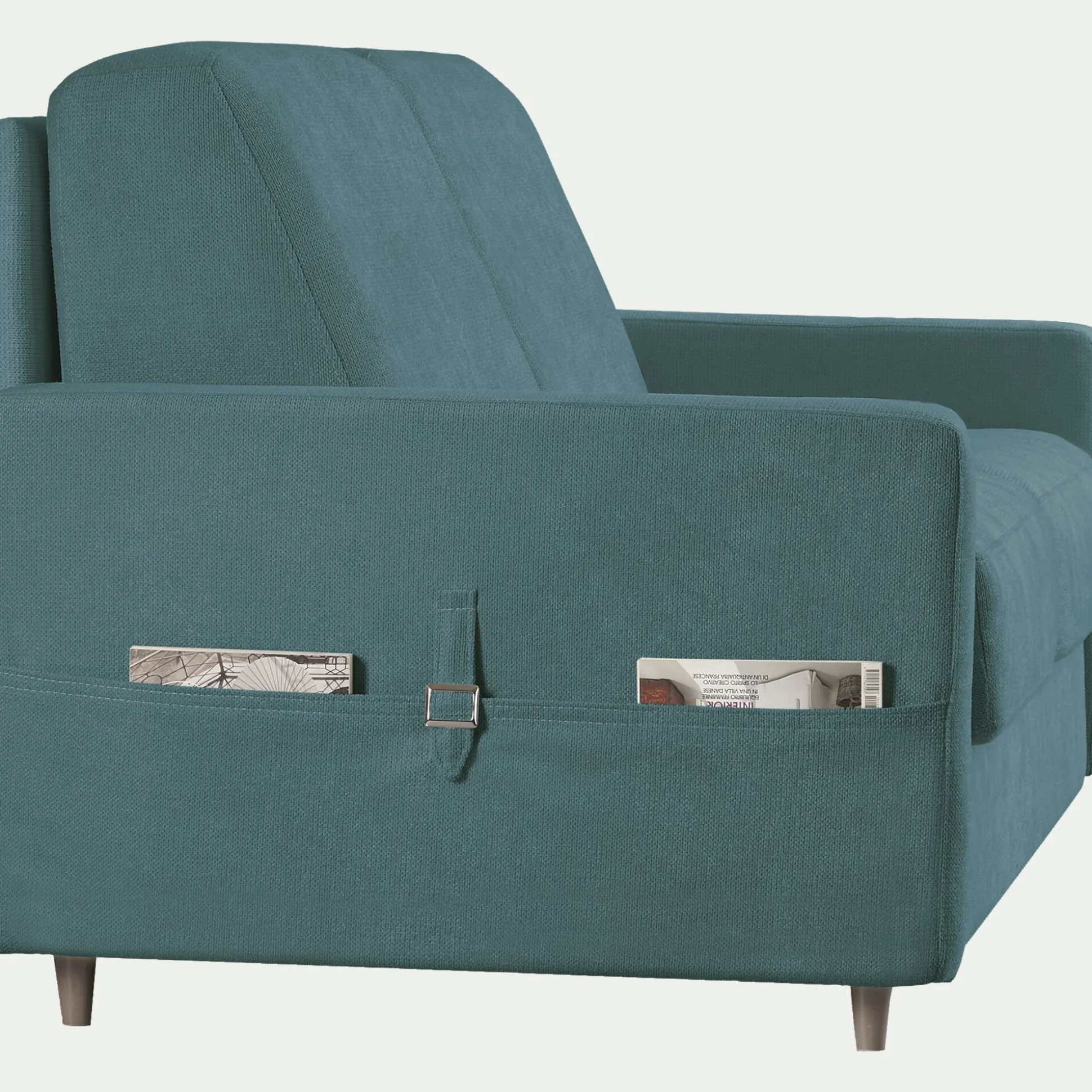 Canapé 3 places convertible en tissu Sogno densité 35kg/m3 - bleu