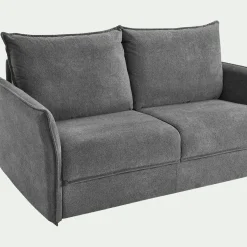 Canapé 3 places convertible en tissu avec matelas densité 35kg/m3 - gris restanque