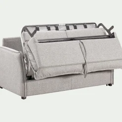 Canapé 3 places convertible en tissu Sogno avec matelas densité 35kg/m3 - gris borie