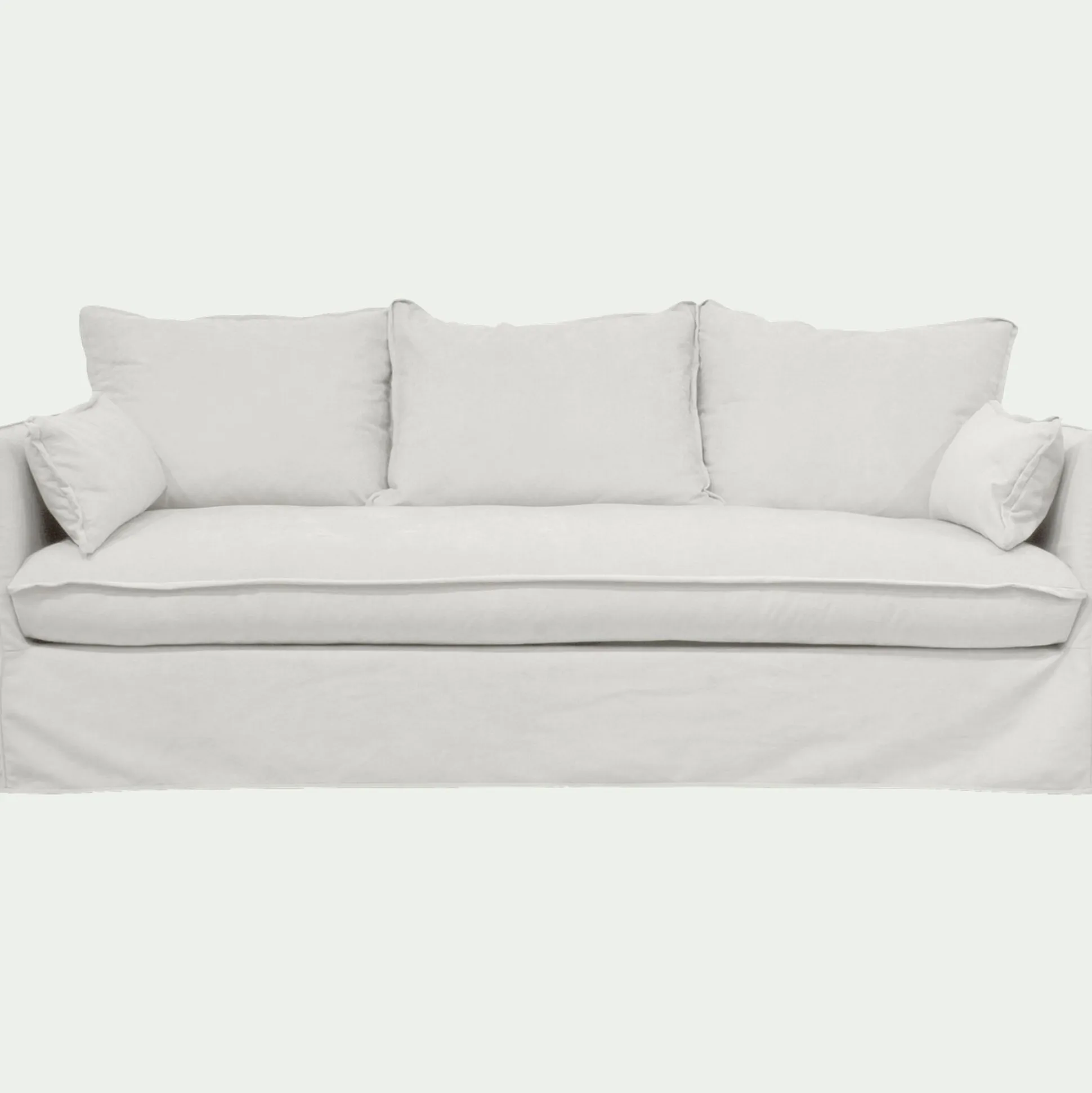 Canapé 4 places convertible en tissu wind - blanc écru
