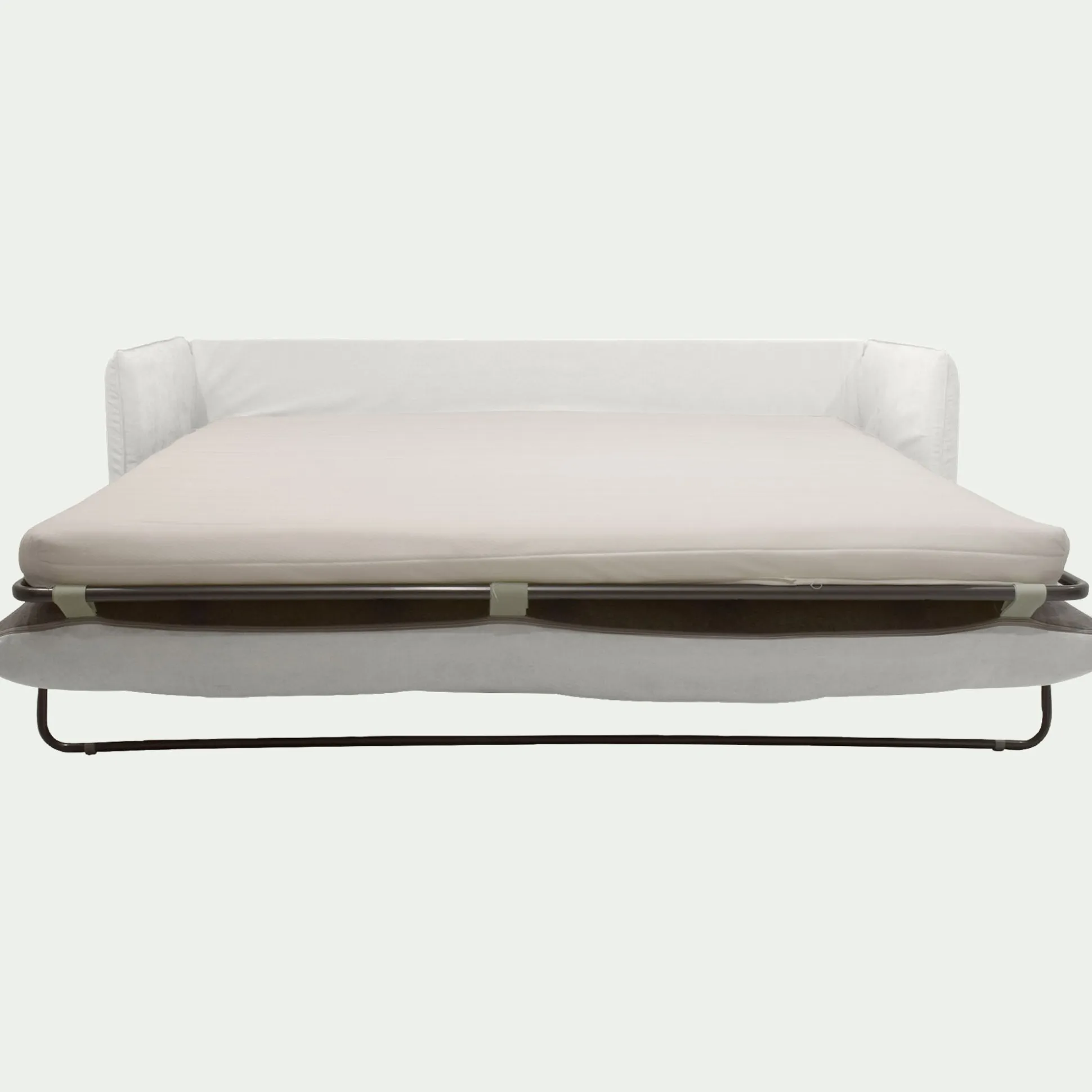 Canapé 4 places convertible en tissu wind - blanc écru