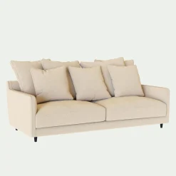 Canapé 4 places convertible en tissu - beige roucas