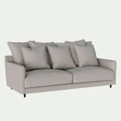 Canapé 4 places convertible en tissu - gris borie