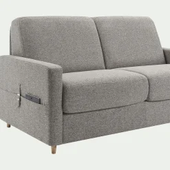 Canapé 4 places convertible en tissu matelas densité 35kg/m3 - gris