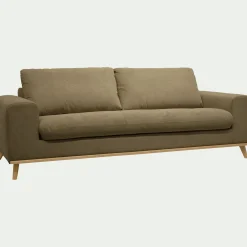 Canapé 4 places convertible en tissu Crown - vert cèdre