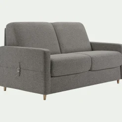 Canapé 4 places convertible en tissu matelas densité 35kg/m3 - gris anthracite