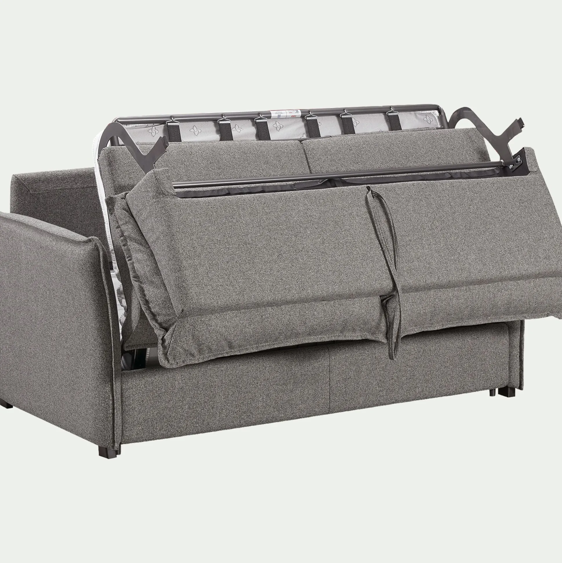 Canapé 4 places convertible en tissu Stella avec matelas densité 25kg/m3 - gris anthracite
