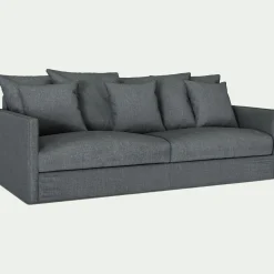 Canapé 4 places convertible en tissu - gris ardoise