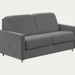 Canapé 4 places convertible en tissu Stella densité 25kg/m3 - gris restanque