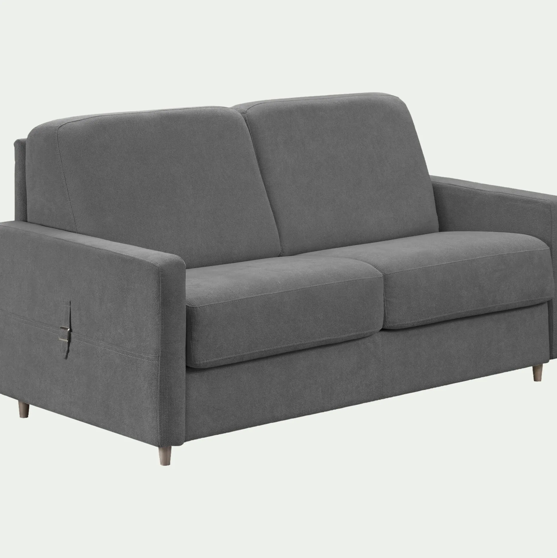 Canapé 4 places convertible en tissu Stella densité 25kg/m3 - gris restanque