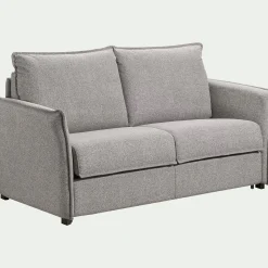 Canapé 4 places convertible en tissu Stella avec matelas densité 25kg/m3 - gris moyen