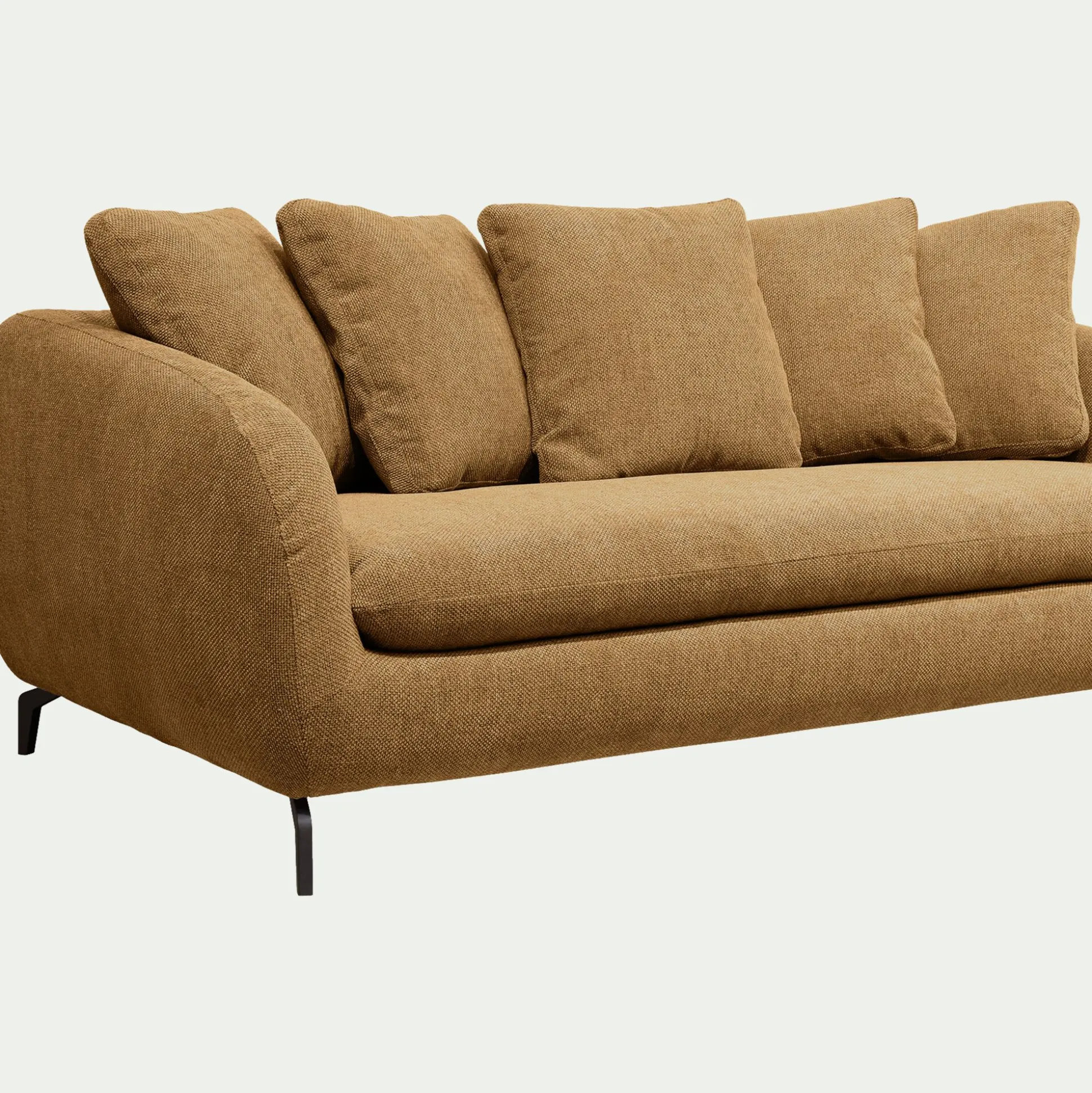 Canapé 4 places convertible en tissu tramé - bronze
