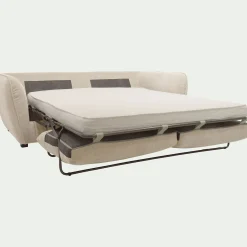 Canapé 4 places convertible en tissu Nature - blanc écru
