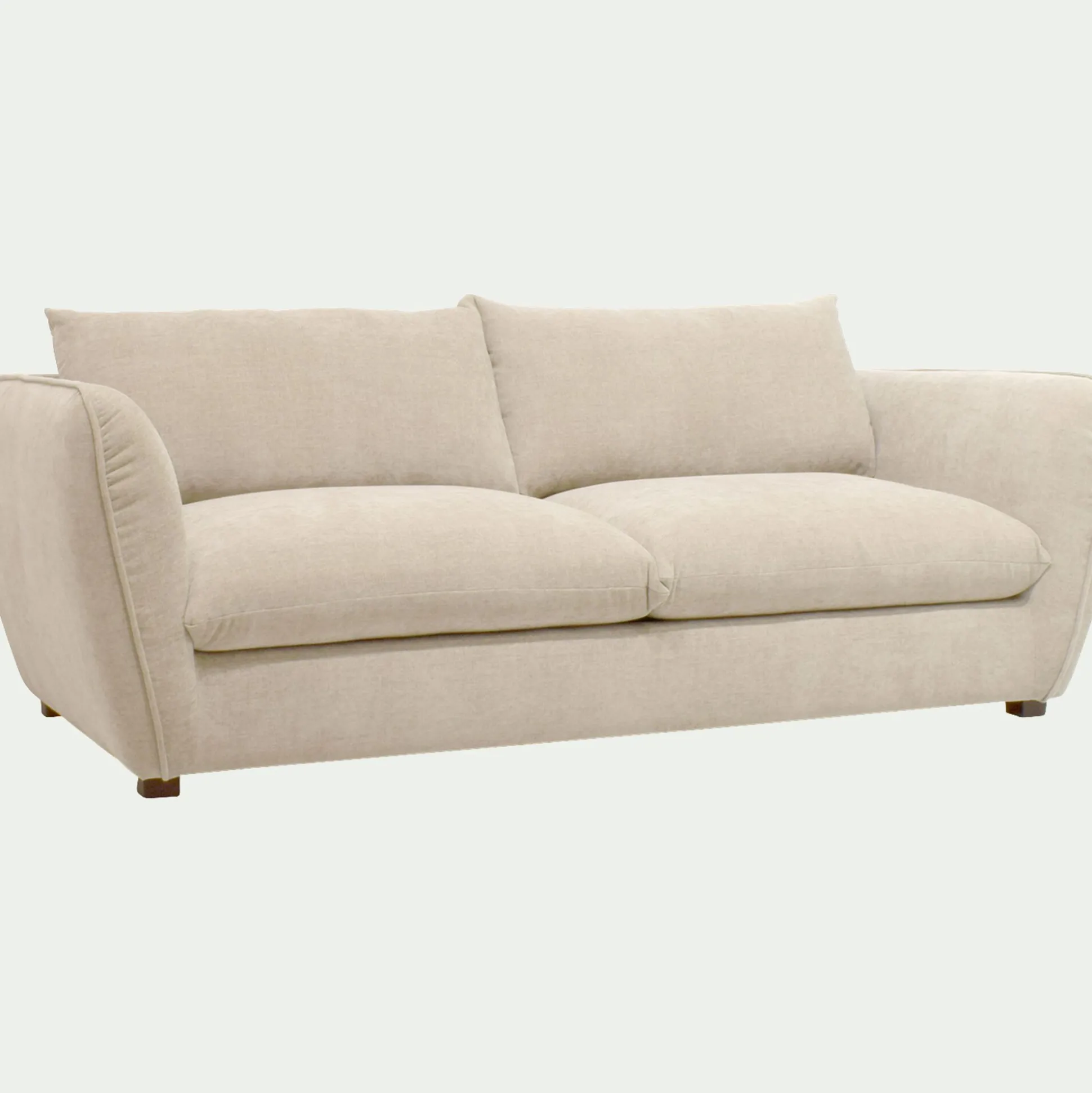 Canapé 4 places convertible en tissu Nature - blanc écru