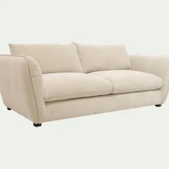 Canapé 4 places convertible en tissu Nature - blanc écru