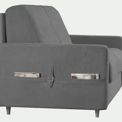 Canapé 4 places convertible en tissu Sogno densité 35kg/m3 - gris restanque