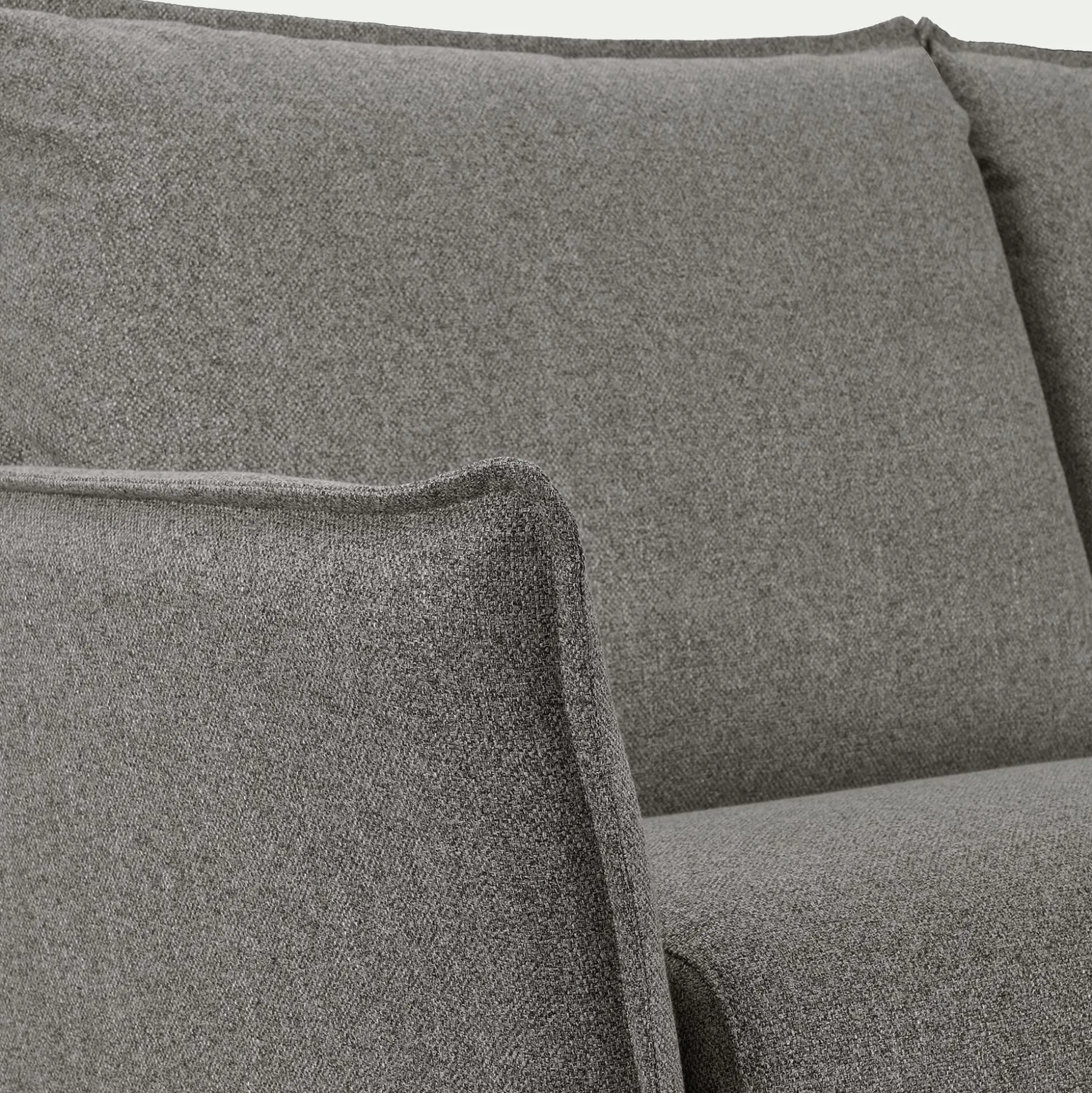 Canapé 4 places convertible en tissu Sogno avec matelas densité 35kg/m3 - gris anthracite