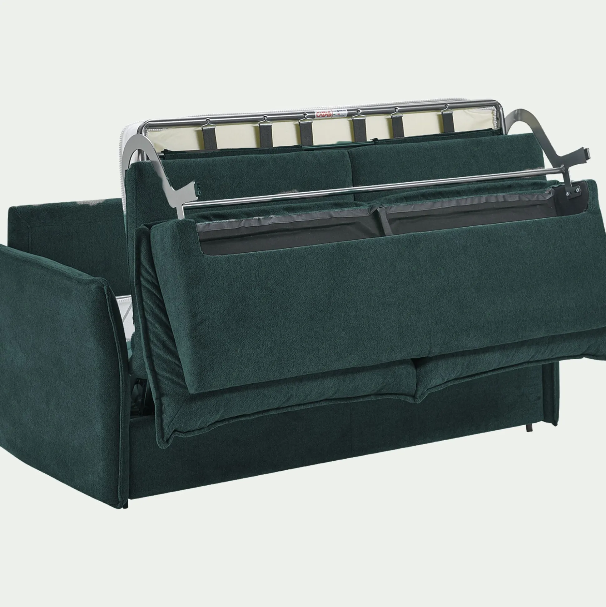 Canapé 4 places convertible en tissu avec matelas densité 35kg/m3 - bleu