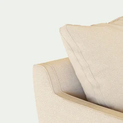 Canapé 3 places convertible en tissu - beige roucas