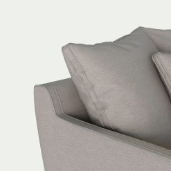 Canapé 2 places convertible en tissu - gris borie