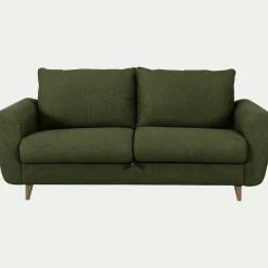 Canapé 3 places convertible en tissu - vert cèdre