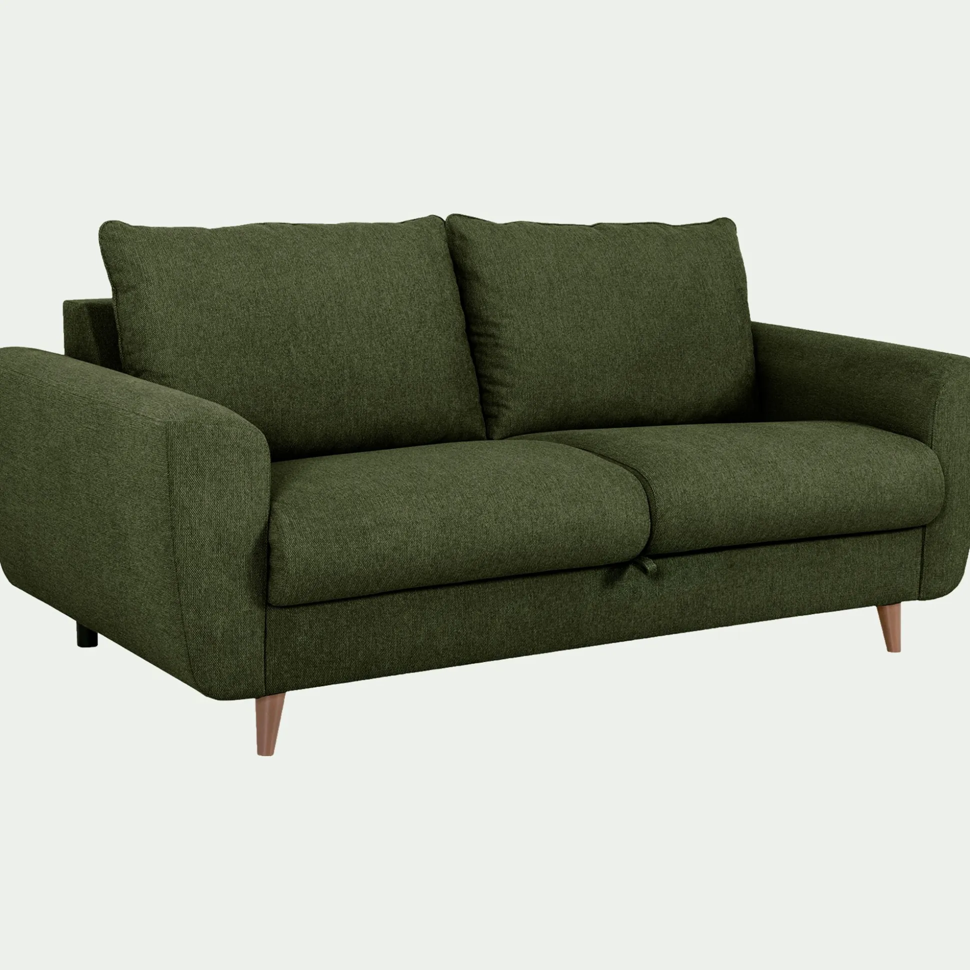 Canapé 3 places convertible en tissu - vert cèdre