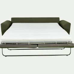 Canapé 3 places convertible en tissu - vert cèdre