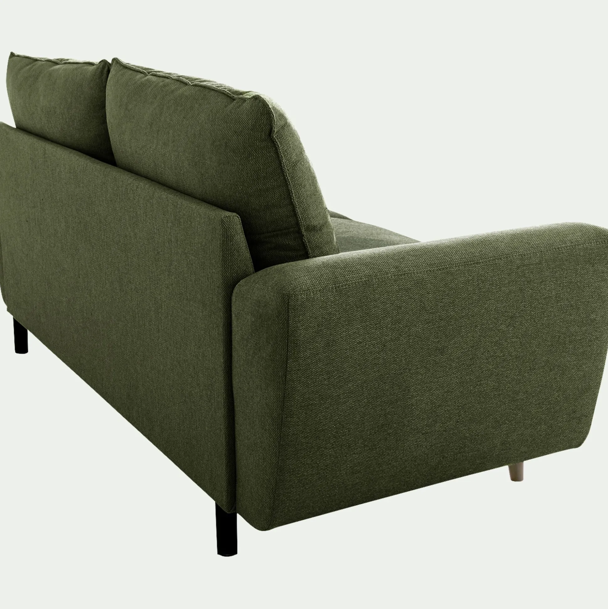 Canapé 3 places convertible en tissu - vert cèdre