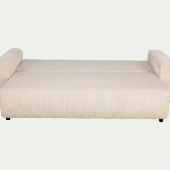 Canapé 4 places convertible en velours côtelé - beige roucas