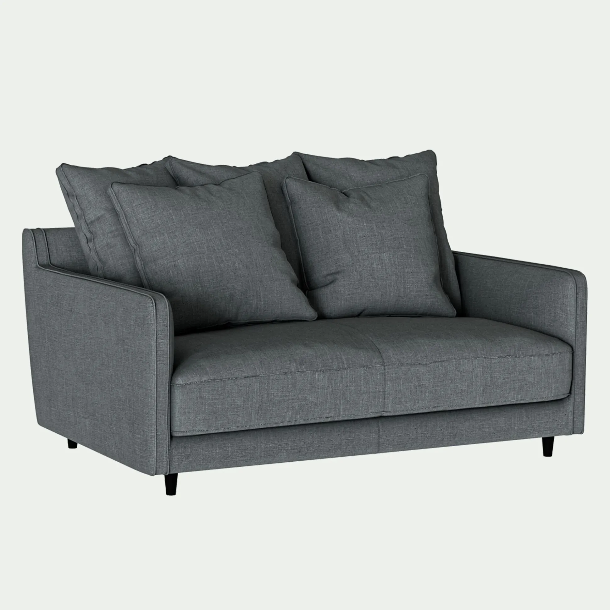 Canapé 2 places convertible matelas Bultex tissu mixte - gris ardoise