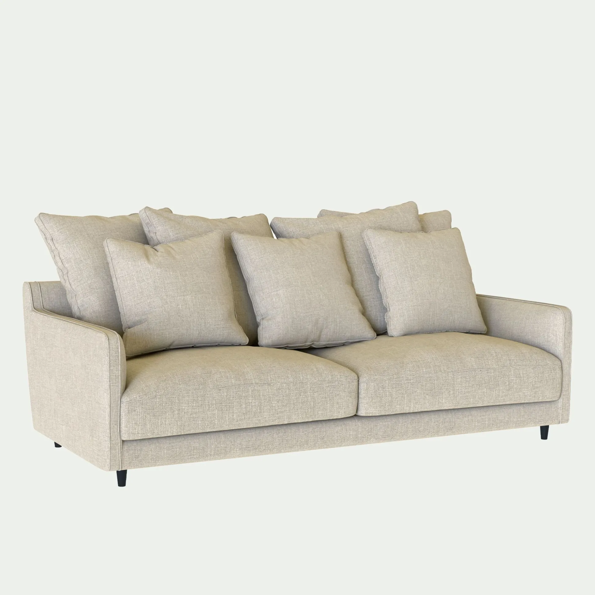 Canapé 4 places convertible matelas bultex en tissu mixte - beige alpilles