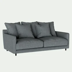 Canapé 3 places convertible matelas Bultex tissu mixte - gris ardoise