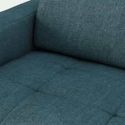 Canapé 3 places convertible matelas Bultex en tissu monclar avec accoudoirs 20cm - bleu niolon